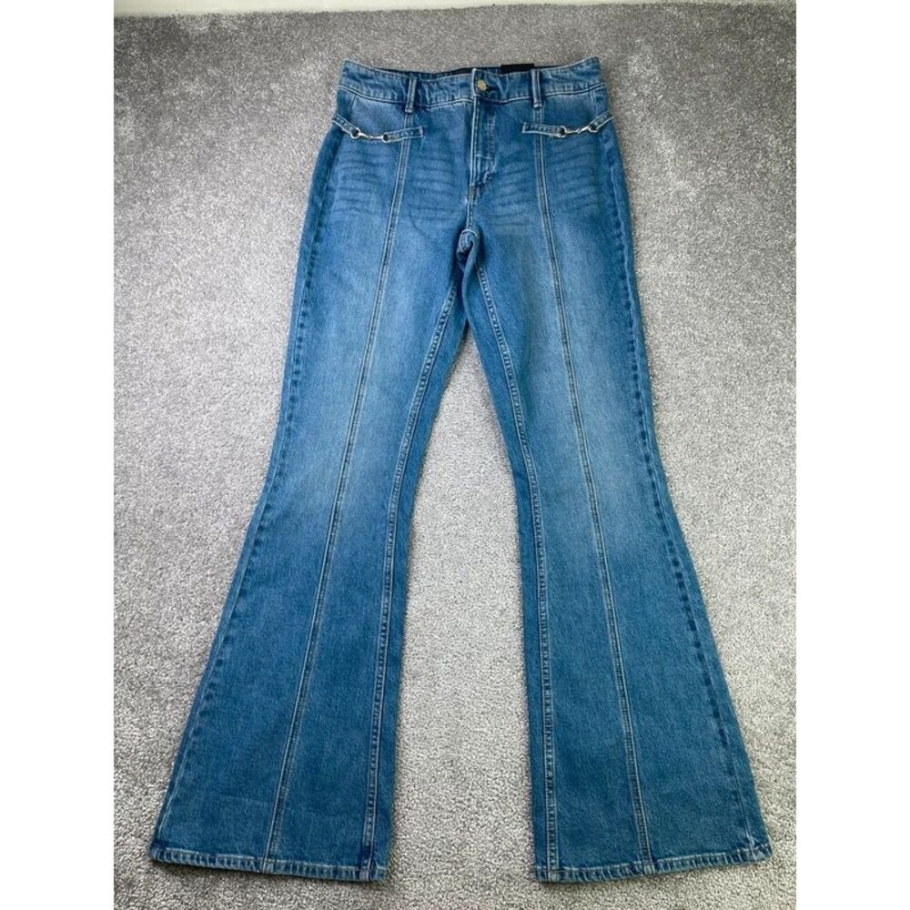 White House Black Market High Rise Flare Jeans 8 Long